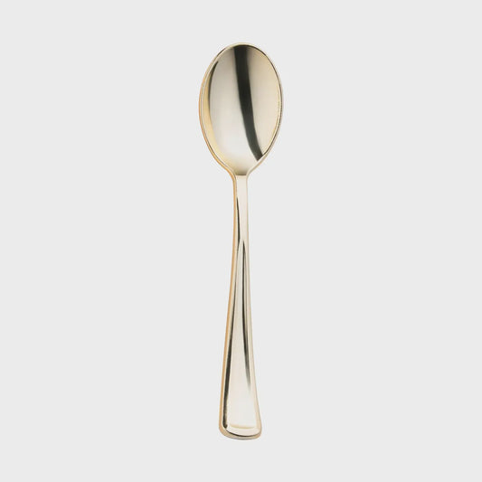 Shiny Gold Metallic plastic spoons