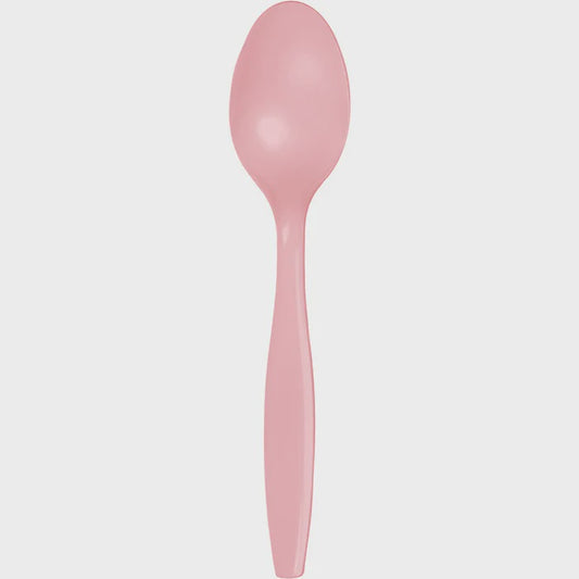Classic Pink Plastic Spoons