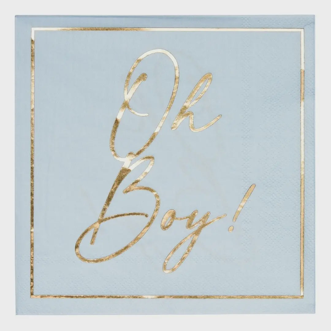 Baby Blue "Oh Boy" Lunch Napkins