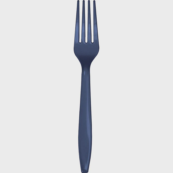 Navy Plastic Forks