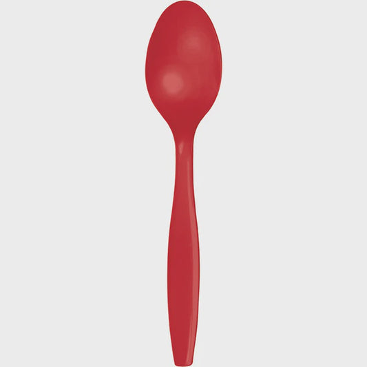 Red Plastic Spoons