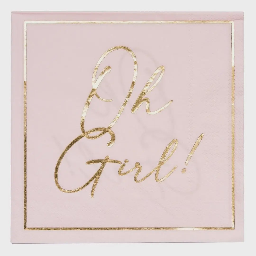 Baby Pink "Oh Girl" Lunch Napkins