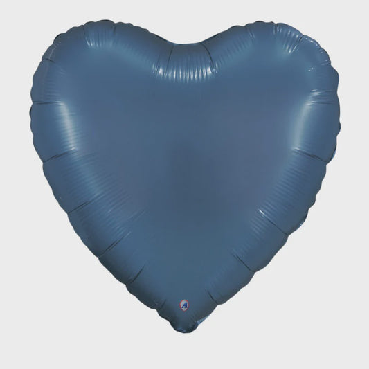 20" AAB Frosted Denim Heart Matte Foil Balloon