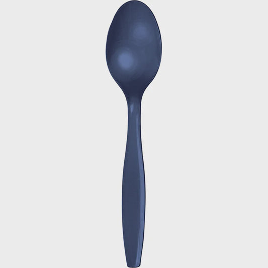 Navy Plastic Spoons