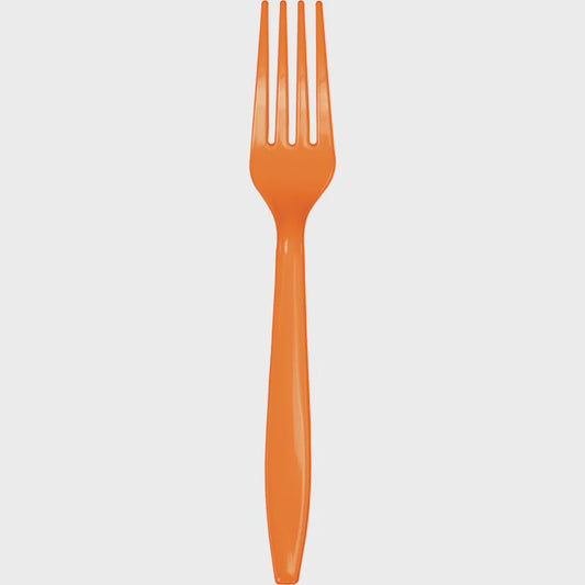 Sunkissed Orange Plastic Forks