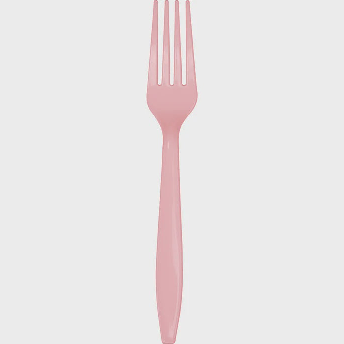 Classic Pink Plastic Forks