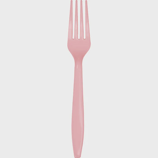 Classic Pink Plastic Forks