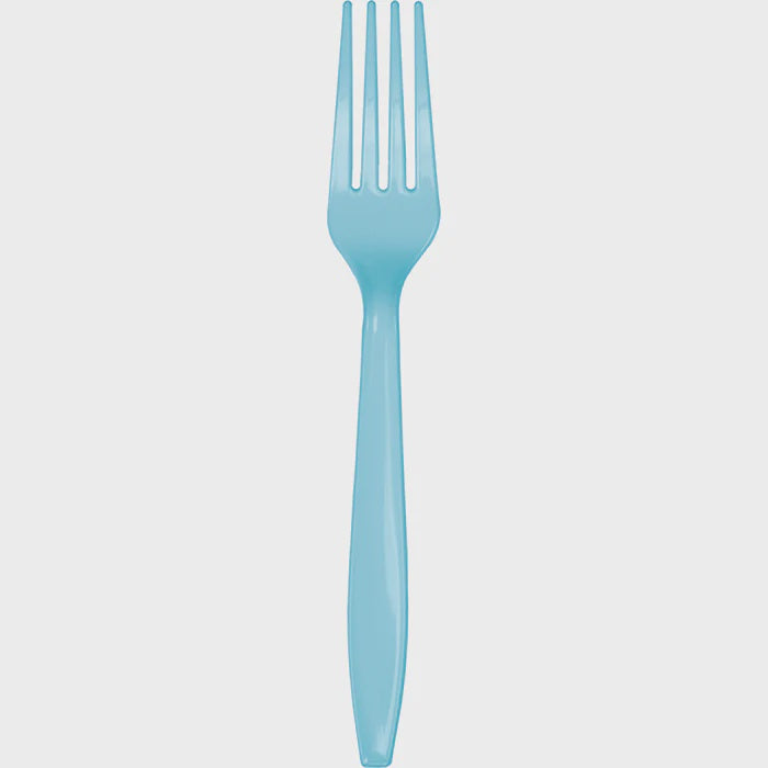 Pastel Blue Plastic Forks