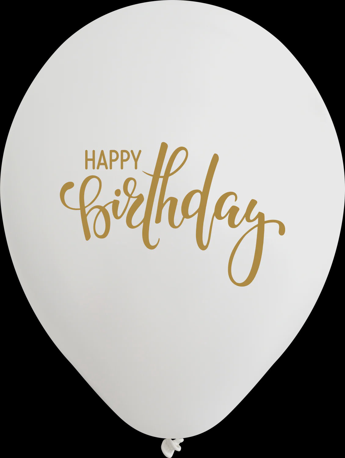 Kalisan 12" White/Gold Happy Birthday Latex Balloon