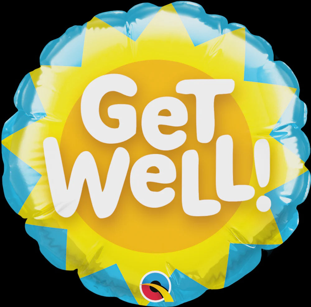 Qualatex 4" Round Get Well Sun Foil Balloon