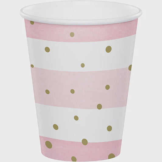 Pink/Gold Celebration Paper Cups
