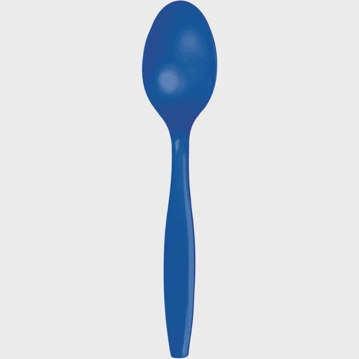 Cobalt Blue Plastic Spoons