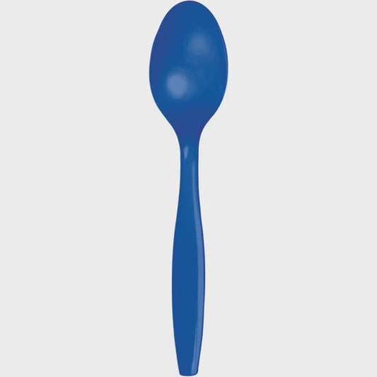 Cobalt Blue Plastic Spoons