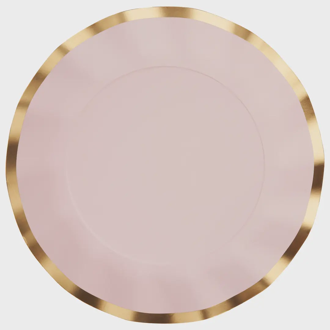 Blush Wavy Dinner Paper Plates