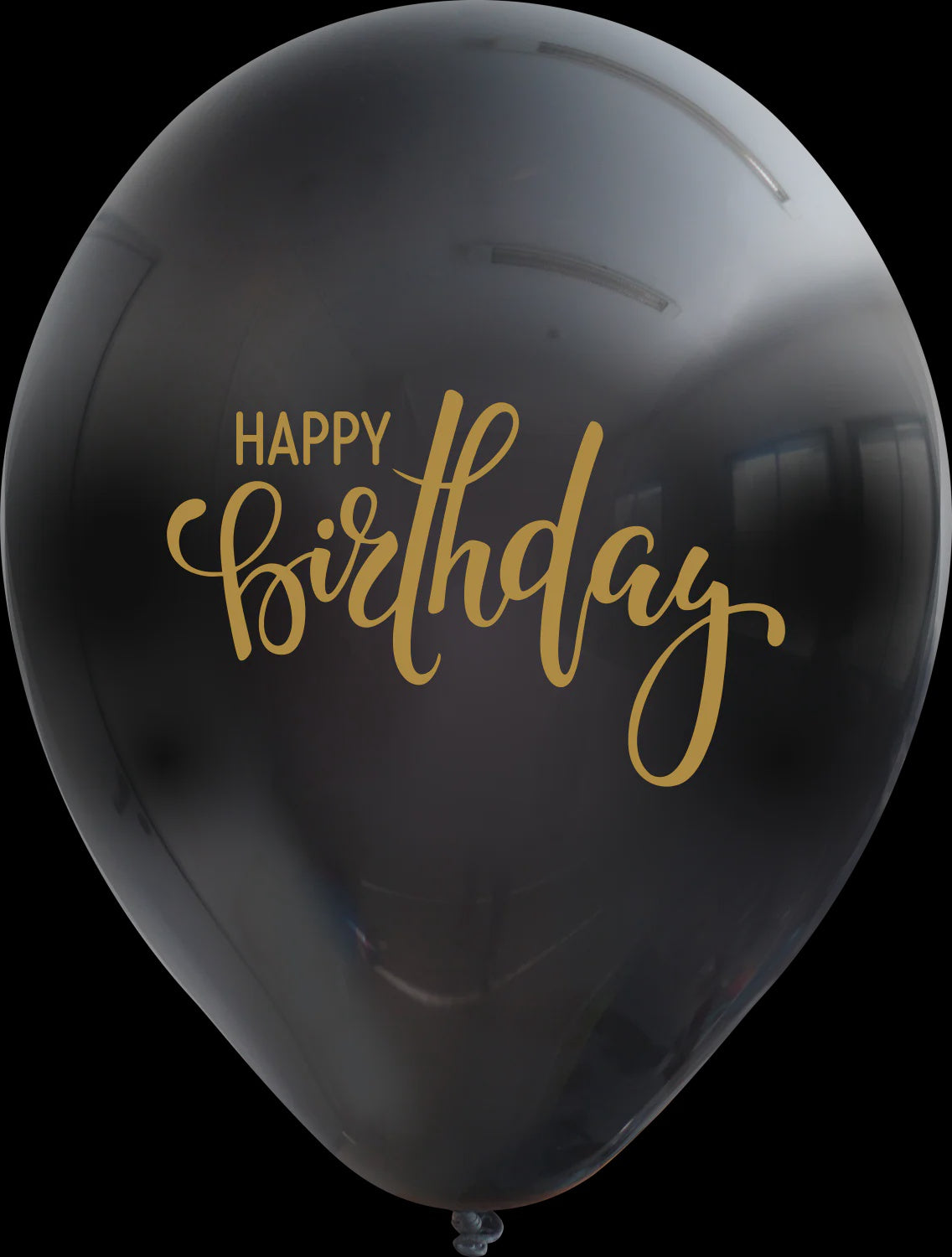 Kalisan 12" Black/Gold Happy Birthday Latex Balloon