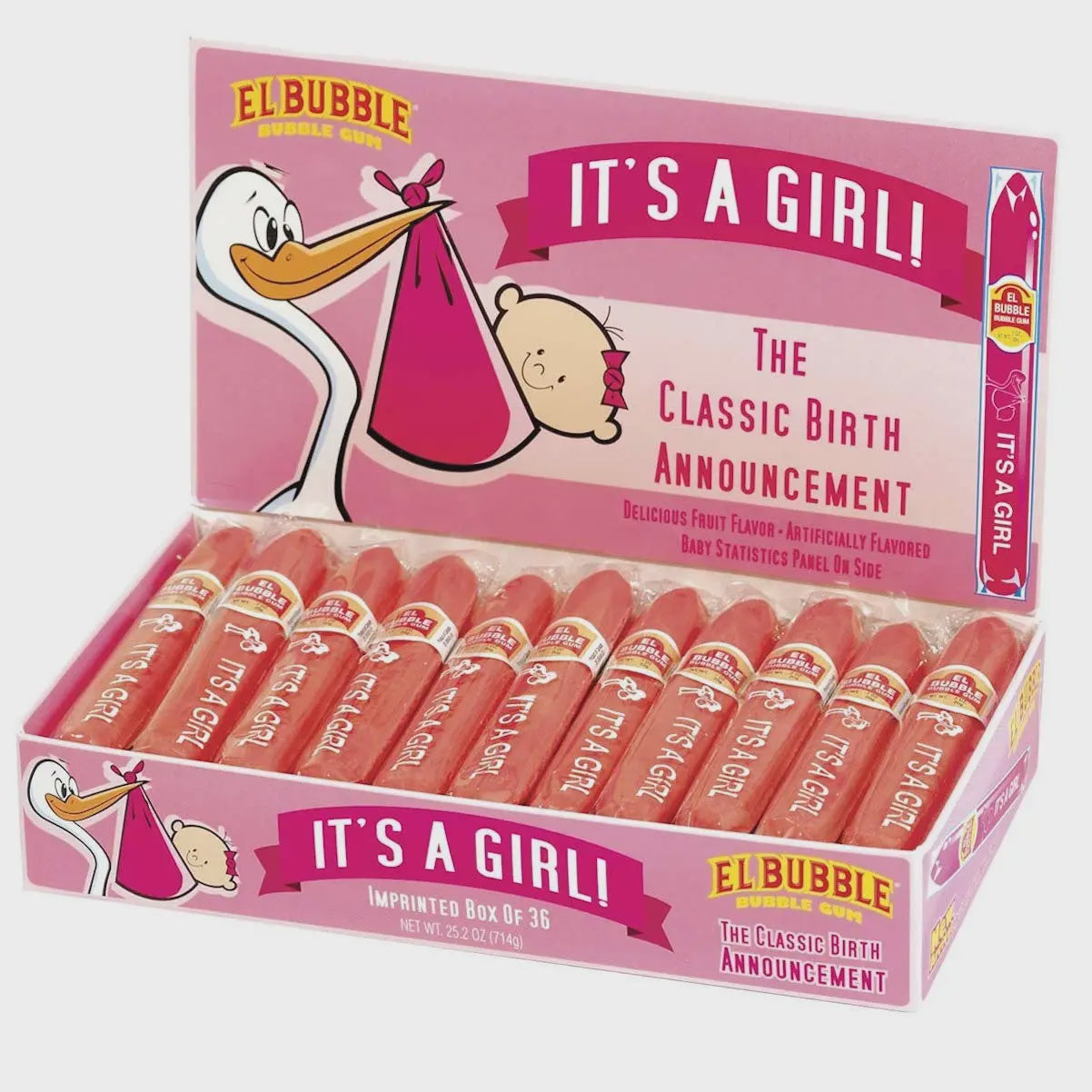 "It's a Girl" Baby Pink Bubblegum Cigars