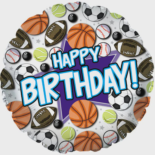 CTI 18" Happy Birthday Sports Foil Balloon