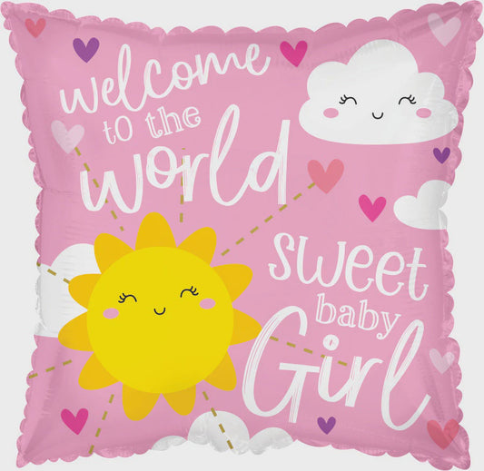 CTI 17" Welcome Baby Girl Foil Balloon