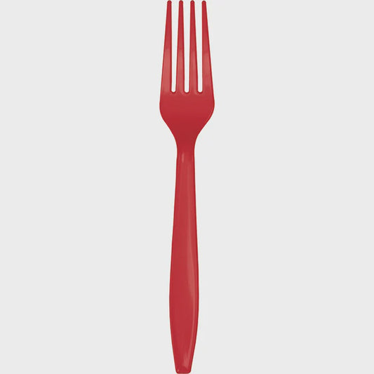 Red Plastic Forks
