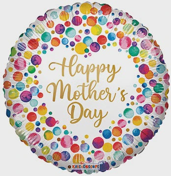 18" Conver Happy Mother's Day Watercolor Dot Foil Balloon