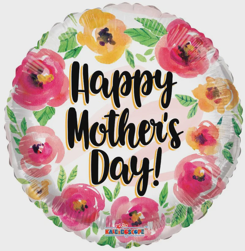 18" Conver Happy Mother's Day Watercolor Roses Foil Balloon