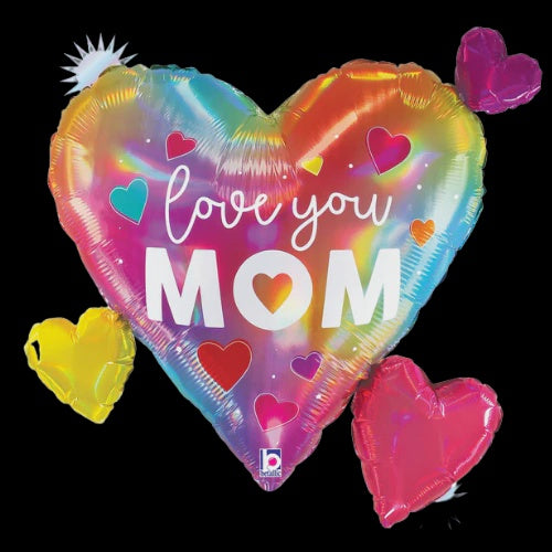 28" Betallic Opal Colorful Mom Hearts Foil Balloon