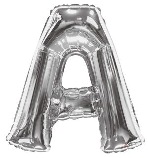 34" Silver Letter A Foil Balloon