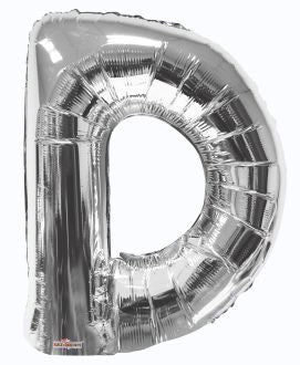 34" Silver Letter D Foil Balloon