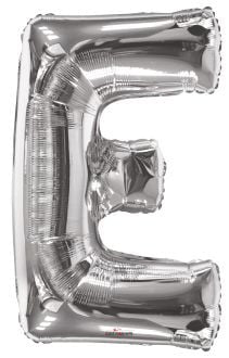 34" Silver Letter E Foil Balloon