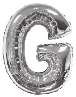 34" Silver Letter G Foil Balloon