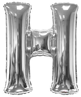 34" Silver Letter H Foil Balloon