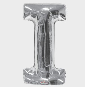 34" Silver Letter I Foil Balloon