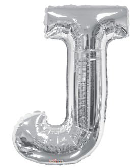 34" Silver Letter J Foil Balloon