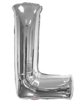 34" Silver Letter L Foil Balloon