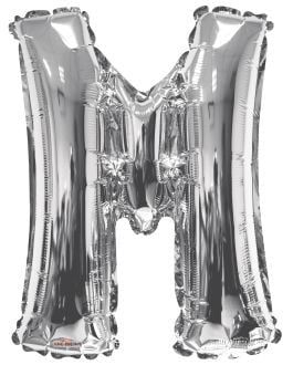34" Silver Letter M Foil Balloon