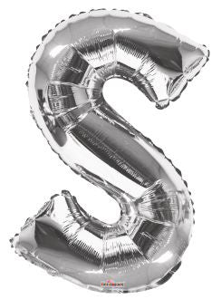 34" Silver Letter S Foil Balloon