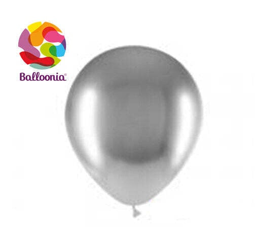 Balloonia 12" Brilliant Silver Latex Balloon