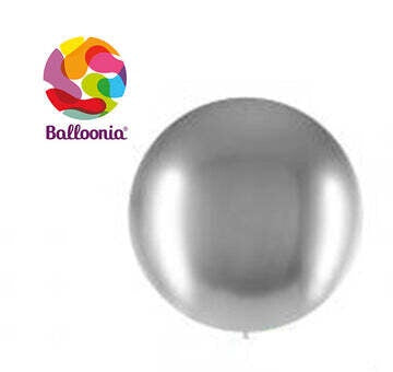 Balloonia 18" Brilliant Silver Latex Balloon