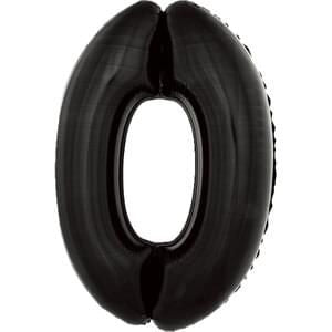 Black 34" Number 0 Foil Balloon