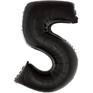Black 34" Number 5 Foil Balloon