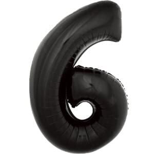 Black 34" Number 6 Foil Balloon