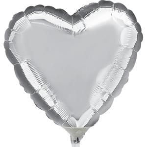 Silver Heart Mini 9" Foil Balloon