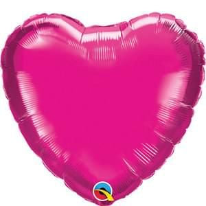Magenta Heart Mini 9" Foil Balloon