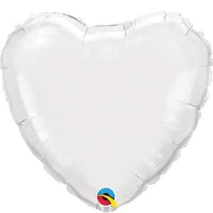 White Heart Mini 9" Foil Balloon