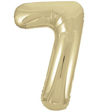 White Gold Champagne 34" Number 7 Foil Balloon
