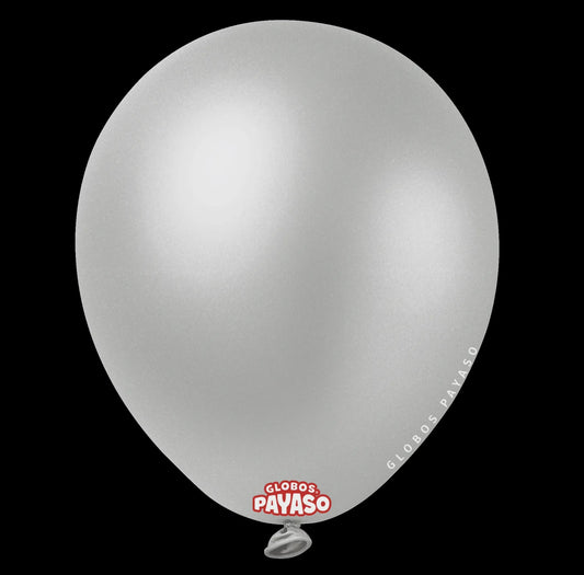 Payaso 5" Metallic Silver Latex Balloon
