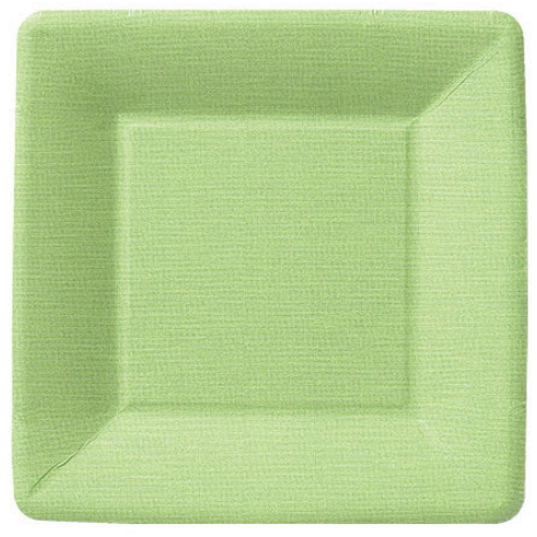 Classic Linen Square Dessert Plate Green