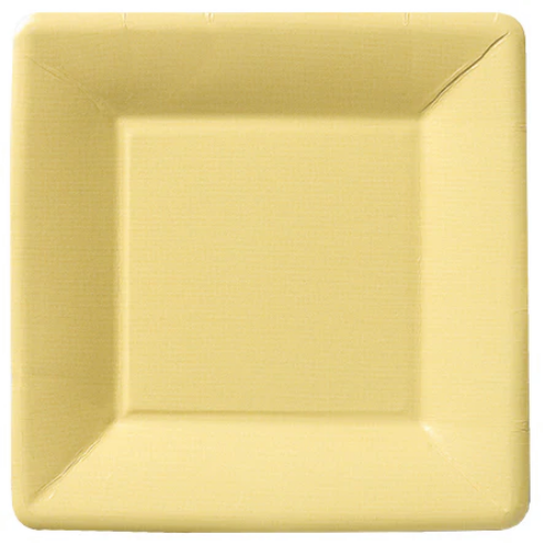 Classic Linen Square Dessert Plate Yellow
