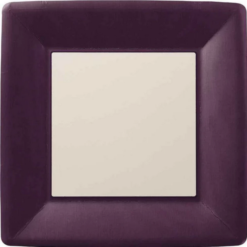 Classic Linen Square Dinner Plate Aubergine