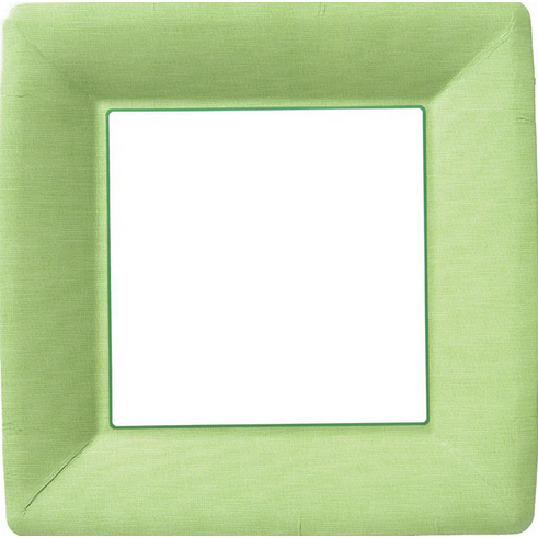 Classic Linen Square Dinner Plate Green